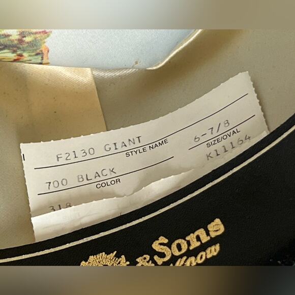 Vtg John B Stetson 4x Beaver “F2130 Giant” Cowboy Hat F2063 4-Inch Brim Sz 6 7/8 - Picture 9 of 11